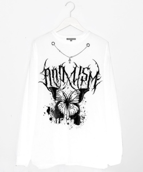 SILVER BULLET（シルバーバレット）の「『SILVER BULLET SELECT AP/シルバーバレットセレクト』ハードグラフィックネックレス付きロンTEE 長袖（Tシャツ/カットソー・メンズ・ブラック系2/ホワイト系2/ブラック系1/ホワイト系1・L/M）」の18枚目の写真