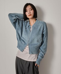 NERGY | melting ニットポロクロップド丈カーディガン(カーディガン/ボレロ)