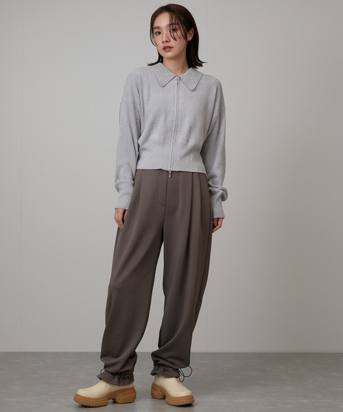 NERGY（ナージー）の「melting ニットポロクロップド丈カーディガン（カーディガン/ボレロ・レディース・ライトグレー/ブラック/サックスブルー・FREE）」の11枚目の写真