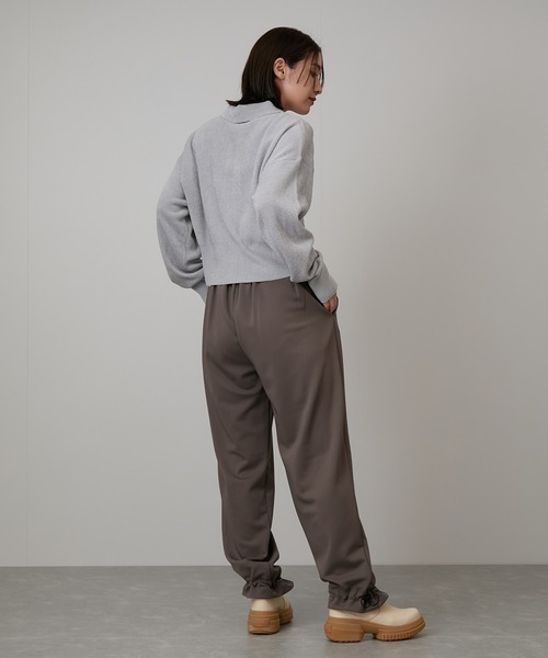 NERGY（ナージー）の「melting ニットポロクロップド丈カーディガン（カーディガン/ボレロ・レディース・ライトグレー/ブラック/サックスブルー・FREE）」の12枚目の写真