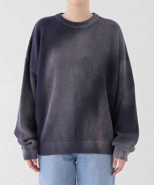 NOMANUAL（NOMANUAL）の「NOMANUAL/ノーマニュアル SPRAY DYEING KNIT（ニット/セーター・レディース・ブラック/ネイビー・MEDIUM）」の2枚目の写真