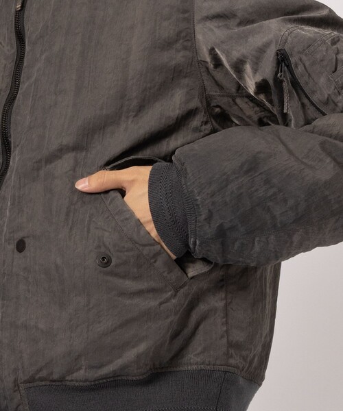 NULABEL/ニューレーベル】GARMENT DYED AVIATOR JACKET（ミリタリー