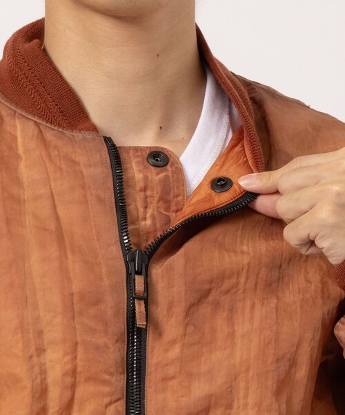 NULABEL（ニューレーベル）の「【NULABEL/ニューレーベル】GARMENT DYED AVIATOR JACKET（ミリタリージャケット・メンズ・ブラック/ブラウン・M/L）」の5枚目の写真