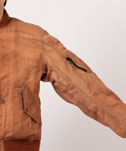 NULABEL（ニューレーベル）の「【NULABEL/ニューレーベル】GARMENT DYED AVIATOR JACKET（ミリタリージャケット・メンズ・ブラック/ブラウン・M/L）」の4枚目の写真