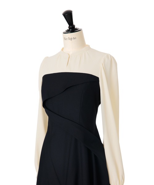 Bicolor Draped Dress（ワンピース）｜Her lip to（ハーリップトゥー