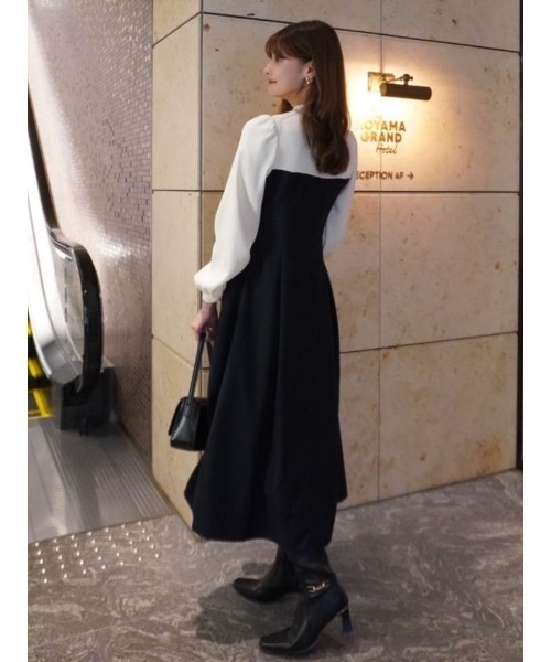 Bicolor Draped Dress（ワンピース）｜Her lip to（ハーリップトゥー