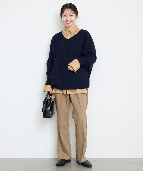 SLOBE IENA（スローブイエナ）の「ソフトラムナイロンVネック