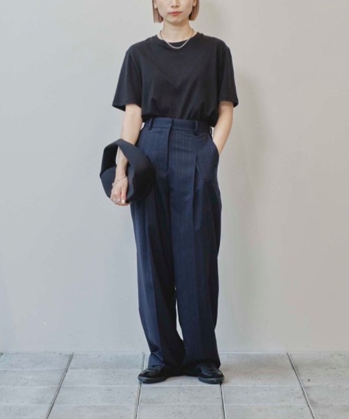 TODAYFUL Stripe Tuck Trousers ストライプタックトラウザーズ