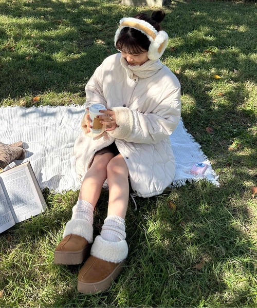 apres jour clair×ARIAZ】フェイクファームートンイヤーマフ