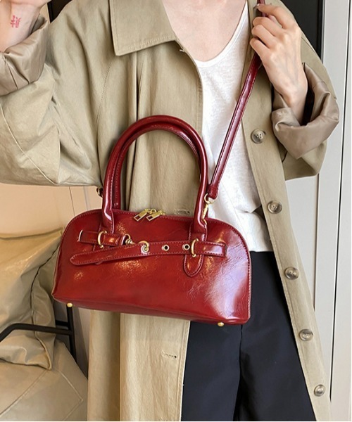 Brown by  ボストンバック　レトロ　口金 ブラウン レトロ 円柱型 本革 ボストン バッグ | Baginning