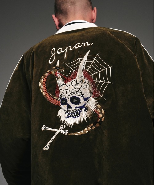 blackmeans 16SS 手振り刺繍 レーヨンスカジャン blackmeans] 16SS 手振り刺繍 レーヨンスカジャン 3