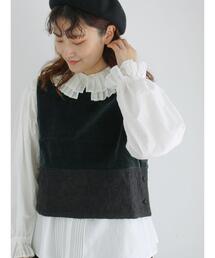 TSUHARU by Samansa Mos2 | 別珍裾切替刺繍ベスト(ベスト)