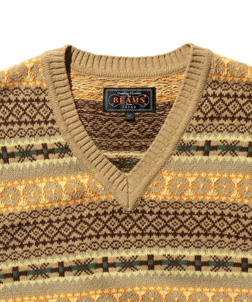 BEAMS PLUS(ビームスプラス)の「リネン フェアアイル ベスト(ベスト・メンズ・ベージュ/ネイビー/カーキ/グリーン・L/M/S)」の15枚目の写真
