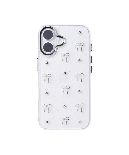 Hamee（ハミィ）の「iPhone 17/17Pro/16/16Pro/15/14/13専用 PHONEAR リボン iPhone ケース（スマホケース/カバー・レディース・シルバー系その他3/シルバー系その他4/シルバー系その他2/ホワイト×シルバー・iPhone 13/14/15/iPhone 16/iPhone 16 Pro/iPhone 17/iPhone 17 Pro）」の9枚目の写真