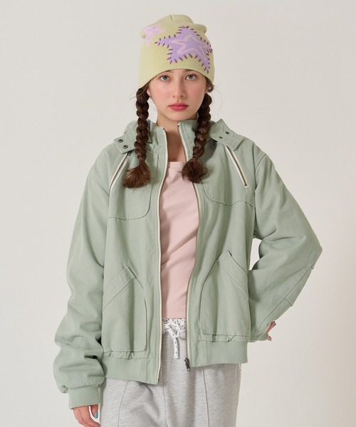 Tina jojun ジップアップフード付きボンバージャケット ジップアップフード付き ボンバージャケット TINA：JOJUN（その他