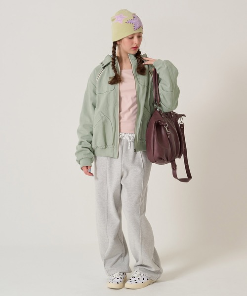 ジップアップフード付き ボンバージャケット TINA：JOJUN（その他