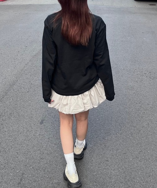 merrylatte(メリーラテ)の「HICAT Hi-LONGT【R】(Tシャツ/カットソー・レディース・ブラック/ホワイト・MEDIUM/LARGE)」の7枚目の写真
