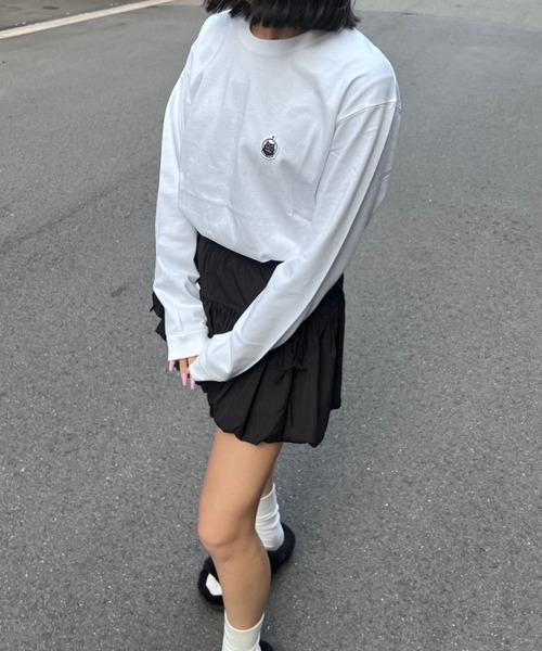 merrylatte(メリーラテ)の「HICAT Hi-LONGT【R】(Tシャツ/カットソー・レディース・ブラック/ホワイト・MEDIUM/LARGE)」の9枚目の写真