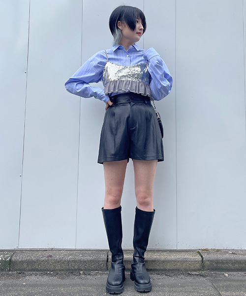 Mi-je(ミジェ)の「ルーズシャツ【韓国ファッション】(シャツ/ブラウス・レディース・ブルー/オフホワイト・F)」の18枚目の写真