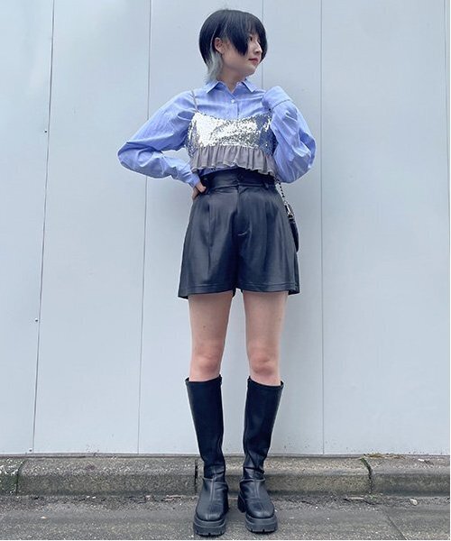 Mi-je(ミジェ)の「ルーズシャツ【韓国ファッション】(シャツ/ブラウス・レディース・ブルー/オフホワイト・F)」の20枚目の写真