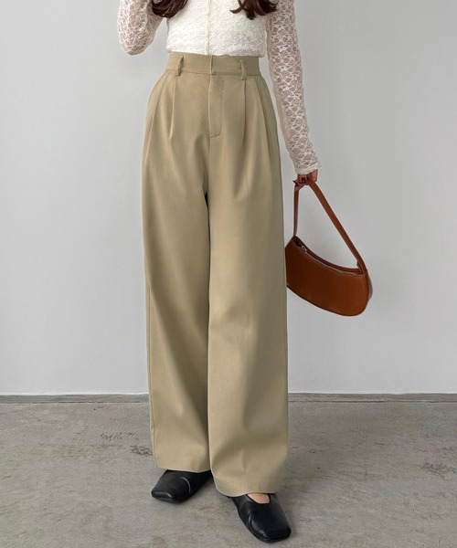 アルベレタ ウールパンツ me+em select スラックス パンツ 「 選べる17色展開／新素材で