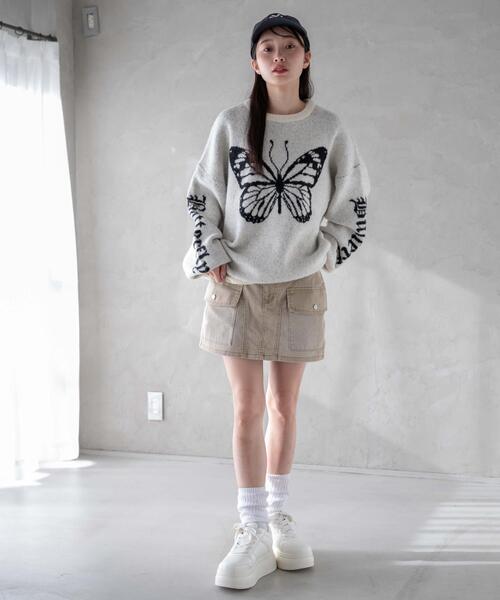 WEGO(ウィゴー)の「WEGO/ヴィンテージウォッシュカーゴミニスカート(デニムスカート・レディース・コバルトブルー/ベージュ/スカイブルー/ブラック・FREE)」の6枚目の写真