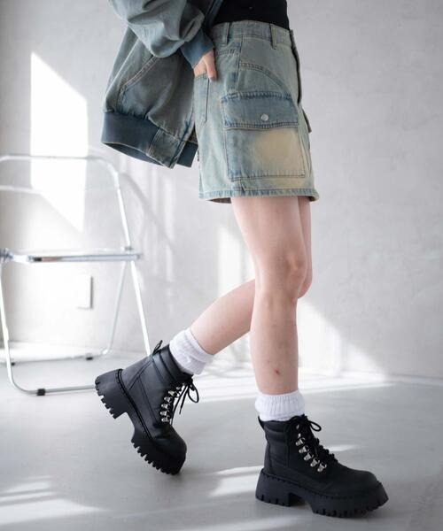 WEGO(ウィゴー)の「WEGO/ヴィンテージウォッシュカーゴミニスカート(デニムスカート・レディース・コバルトブルー/ベージュ/スカイブルー/ブラック・FREE)」の19枚目の写真