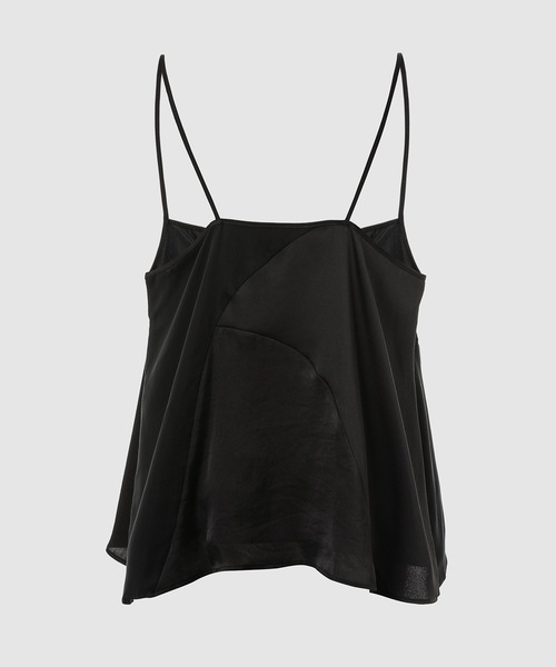 ANREALAGE（アンリアレイジ）の「CURVED PATCHWORK SATIN CAMISOLE（キャミソール・レディース・ブラック・36/38）」の2枚目の写真