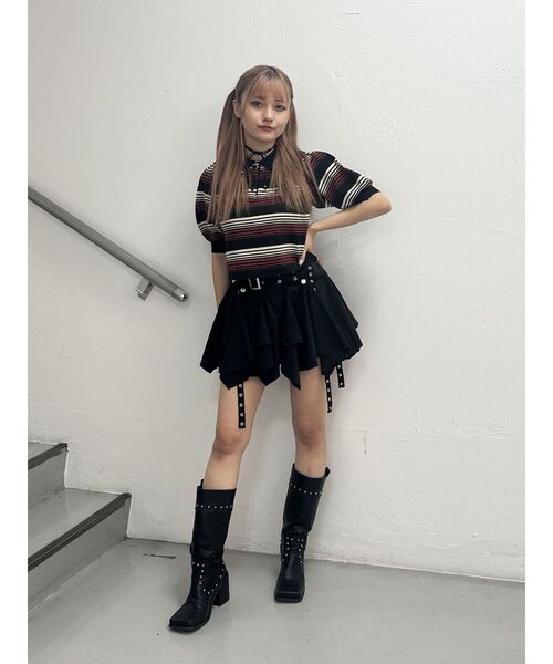 セール】マルチボーダーポロニット サマーニット（ニット/セーター