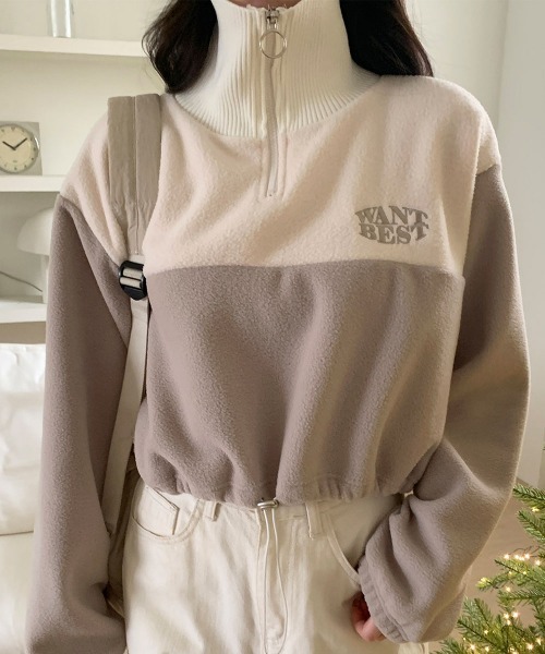 【セール】起毛 もこもこ ボアフリース ハーフジップフリースプルオーバー（スウェット）｜VIVID LADY（ビビッドレディー）