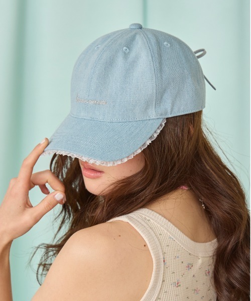 kaorinomori（カオリノモリ）の「kaorinomori マヴィキャップ / カオリノモリ（キャップ・レディース・ライトブルー/ブラック/オフホワイト・FREE）」の7枚目の写真