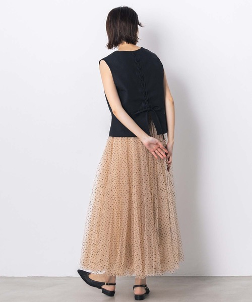 Gready Brilliant（グレディブリリアン）の「ＬＵラメリネンベスト（その他アウター・レディース・ブラウン/ブラック・38）」の5枚目の写真