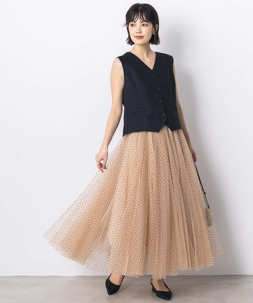 Gready Brilliant（グレディブリリアン）の「ＬＵラメリネンベスト（その他アウター・レディース・ブラウン/ブラック・38）」の6枚目の写真