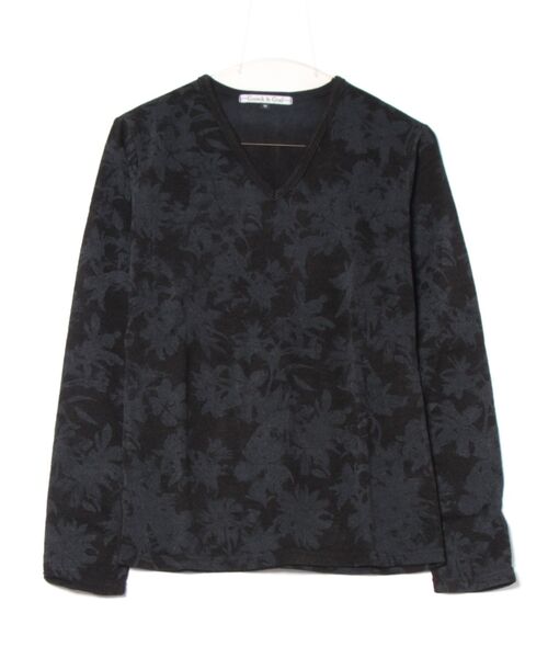 ARCHIVER(アーカイバ)の「【W】【it】【Growth by Grail】ワントーンボタニカルデザイン Vネックカット(Tシャツ/カットソー・メンズ・ワインレッド/ネイビー/ホワイト・LARGE/MEDIUM)」の2枚目の写真