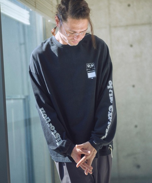 ADAM PATEK(アダムパテック)の「ADAMPATEK/distortion long sleeve T/エフェクタープリントロングスリーブTシャツ(Tシャツ/カットソー・メンズ・ブラック/ホワイト・2/1)」の1枚目の写真