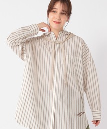 【ONKUL掲載商品】刺繍ストライプビッグシャツ