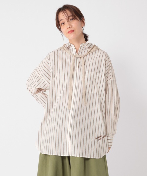 studio CLIP（スタディオクリップ）の「【ONKUL掲載商品】刺繍ストライプビッグシャツ（シャツ/ブラウス・レディース・その他4/その他2/その他3/その他1・FREE）」の5枚目の写真