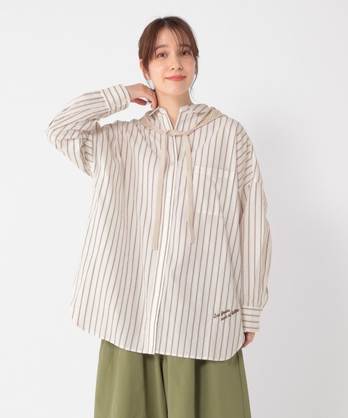 studio CLIP（スタディオクリップ）の「【ONKUL掲載商品】刺繍ストライプビッグシャツ（シャツ/ブラウス・レディース・その他4/その他2/その他3/その他1・FREE）」の6枚目の写真