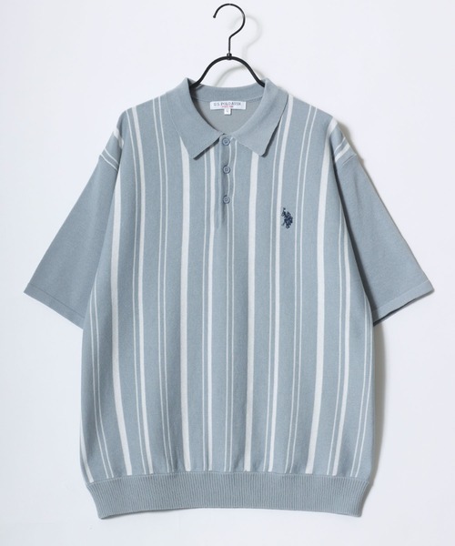 U.S. POLO ASSN.(ユーエスポロアッスン)の「U.S. POLO ASSN./ユーエスポロアッスン オーバーサイズ ニット 無地 ストライプ ロゴ ワンポイント刺繍 半袖ポロシャツ/レディース メンズ(ポロシャツ・メンズ・ベージュ系その他/ブルー系その他/オフホワイト/ブラック/ネイビー/ベージュ・M/LL/L)」の18枚目の写真