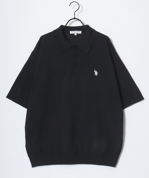 U.S. POLO ASSN.(ユーエスポロアッスン)の「U.S. POLO ASSN./ユーエスポロアッスン オーバーサイズ ニット 無地 ストライプ ロゴ ワンポイント刺繍 半袖ポロシャツ/レディース メンズ(ポロシャツ・メンズ・ベージュ系その他/ブルー系その他/オフホワイト/ブラック/ネイビー/ベージュ・M/LL/L)」の14枚目の写真