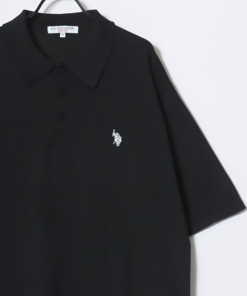 U.S. POLO ASSN.(ユーエスポロアッスン)の「U.S. POLO ASSN./ユーエスポロアッスン オーバーサイズ ニット 無地 ストライプ ロゴ ワンポイント刺繍 半袖ポロシャツ/レディース メンズ(ポロシャツ・メンズ・ベージュ系その他/ブルー系その他/オフホワイト/ブラック/ネイビー/ベージュ・M/LL/L)」の8枚目の写真