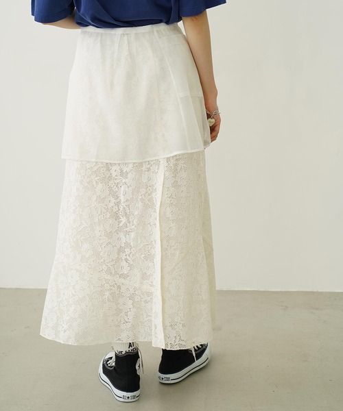 MILKFED.（ミルクフェド）の「DETACHABLE LACE SKIRT（スカート・レディース・ホワイト/ブラック・ONE SIZE）」の4枚目の写真