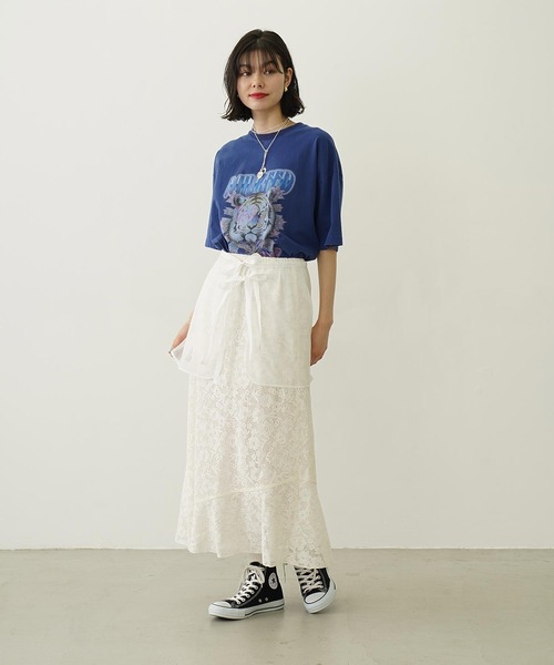 MILKFED.（ミルクフェド）の「DETACHABLE LACE SKIRT（スカート・レディース・ホワイト/ブラック・ONE SIZE）」の5枚目の写真