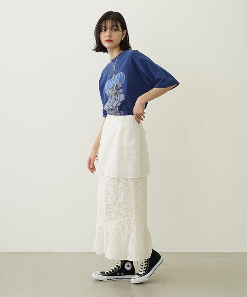 MILKFED.（ミルクフェド）の「DETACHABLE LACE SKIRT（スカート・レディース・ホワイト/ブラック・ONE SIZE）」の8枚目の写真