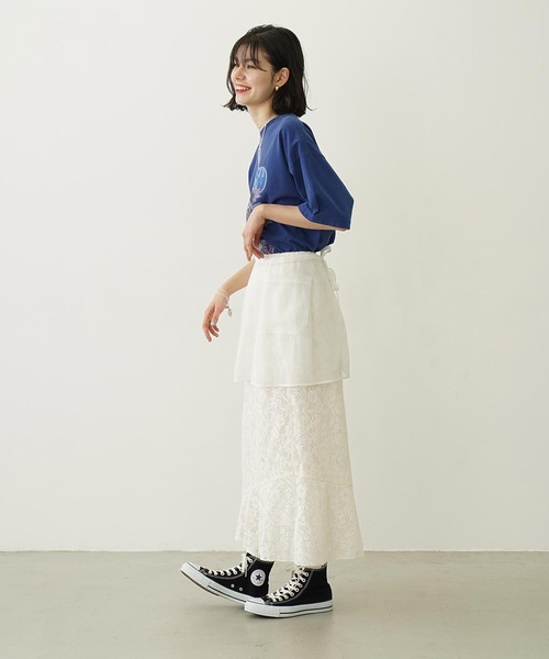 MILKFED.（ミルクフェド）の「DETACHABLE LACE SKIRT（スカート・レディース・ホワイト/ブラック・ONE SIZE）」の9枚目の写真