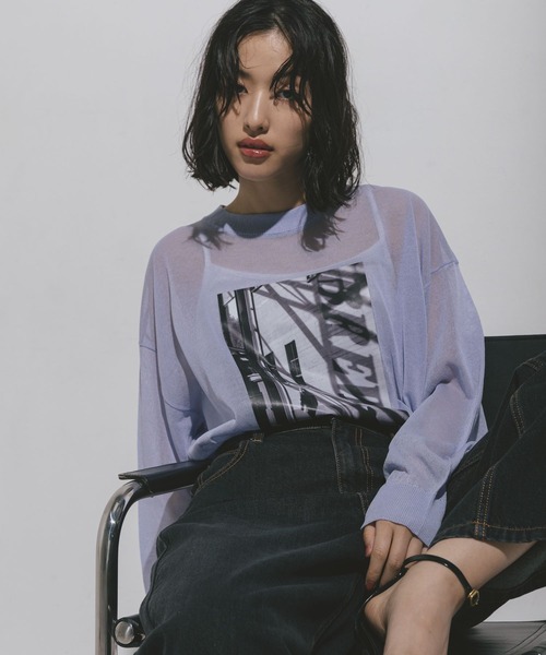 LEPSIM(レプシィム)の「12ゲージシアーロゴプルオーバー 291523(ニット/セーター・レディース・チャコールグレー/グレイッシュベージュ/イエロー/グレー系その他/グレー系その他2/ライトパープル/ブラウン・FREE)」の21枚目の写真