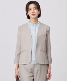 【セットアップ対応・洗える・UVケア・吸水速乾】OXIJEWELストレッチ ノーカラー ジャケット