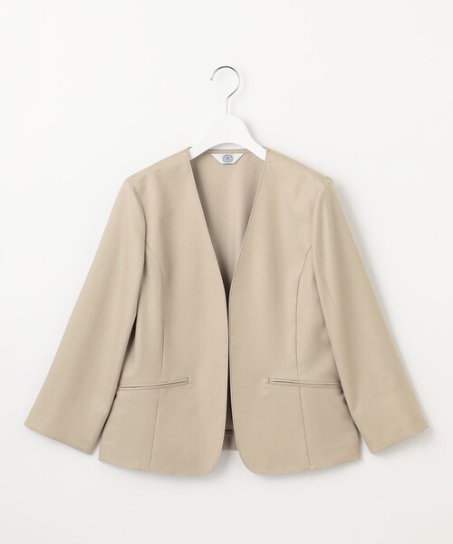 J.PRESS Ladies(J.プレス レディス)の「【セットアップ対応・洗える・UVケア・吸水速乾】OXIJEWELストレッチ ノーカラー ジャケット(ノーカラージャケット・レディース・シルバー系/ベージュ系/ネイビー系/ライトグレー系・XS)」の11枚目の写真
