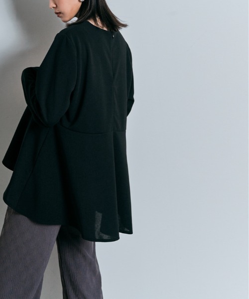 W:Huku(フーク)の「ロング スリーブ ペプラム セレモニー ブラウス(シャツ/ブラウス・レディース・ブラック/チャコール/ライトグレー・M/L)」の8枚目の写真