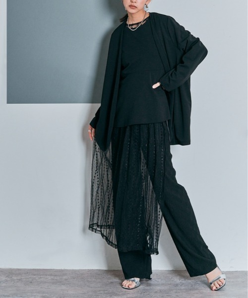 W:Huku(フーク)の「ロング スリーブ ペプラム セレモニー ブラウス(シャツ/ブラウス・レディース・ブラック/チャコール/ライトグレー・M/L)」の9枚目の写真